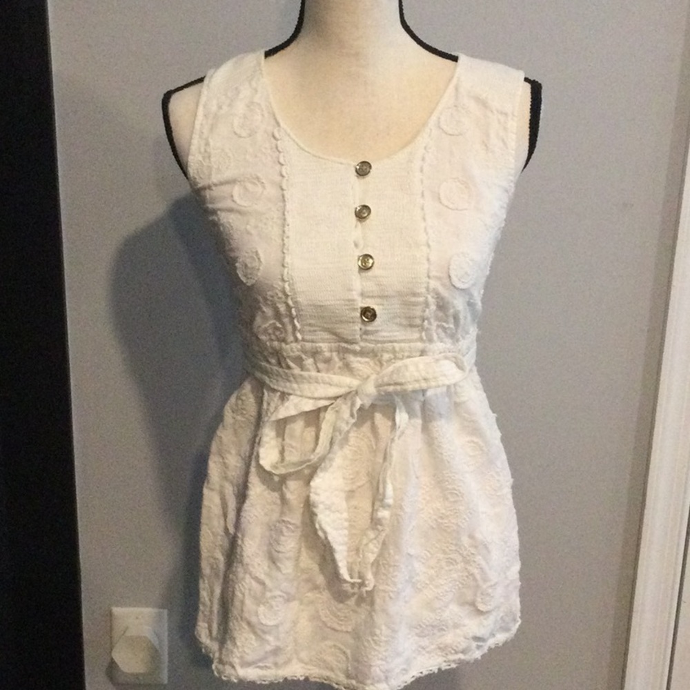 Juicy Couture white embroidered tunic top Size 2